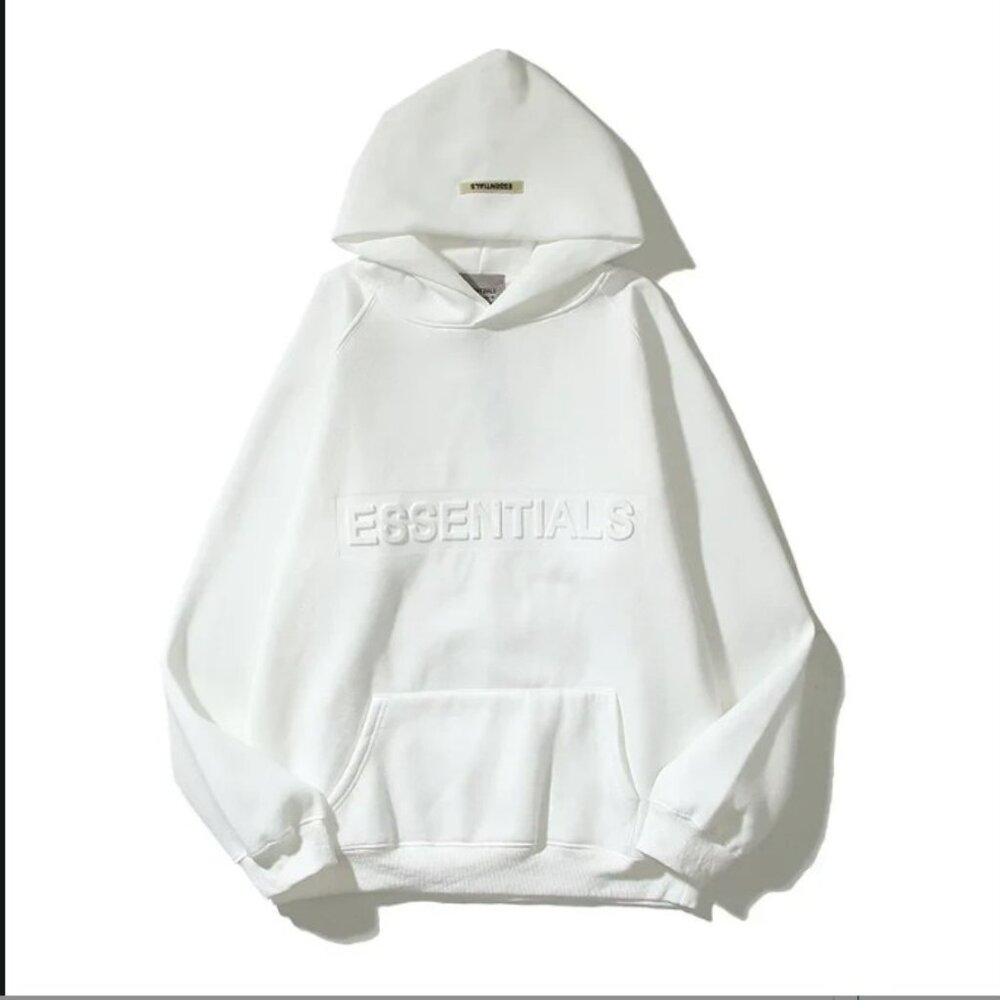 Unisex NWT XXL(2X) White ESSENTIALS FEAR OF GOD Embossed 3D Stereo Letter Hoodie